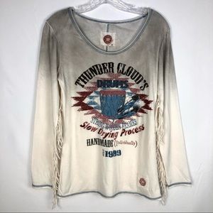 Double D Ranch Thunder Clouds Drums Tee Size Small
